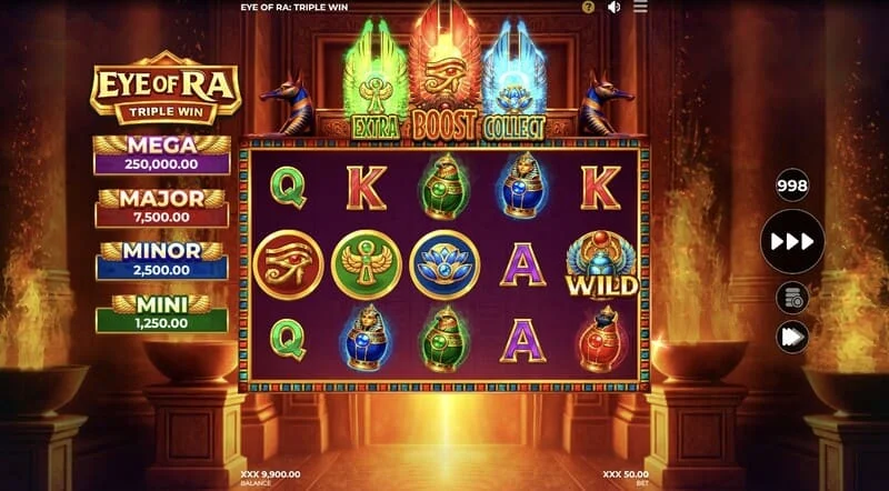 Eye of Ra Triple Win - apariția unui Wild pe role